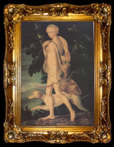 framed  Shool of Fontainebleau Diana the Huntress (mk05), ta009-2